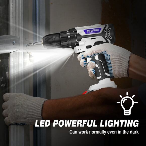 Cordless Portable 21V Power Drill Set Impact Screw Driver with Rechargeable batt - Picture 4 of 4